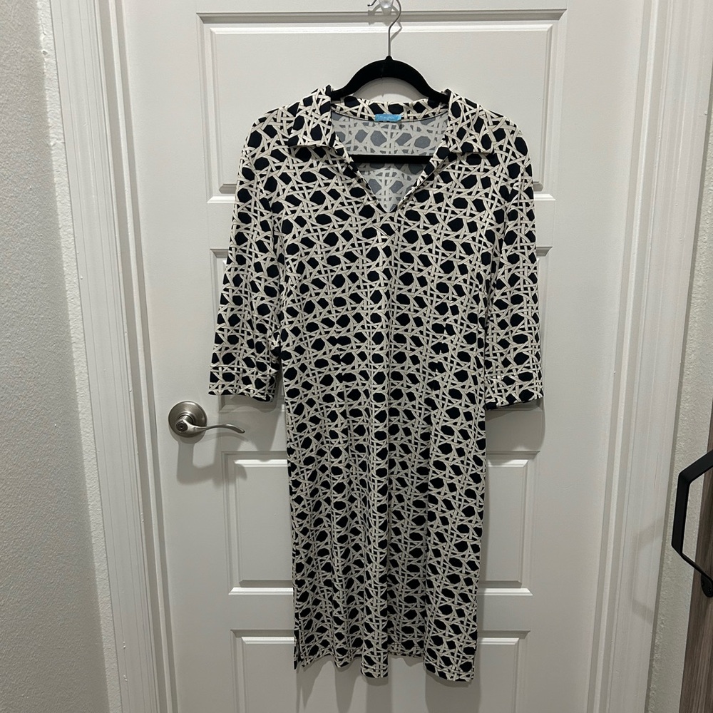 J. McLaughlin Shirt Dress Preppy Rattan Catalina Cloth